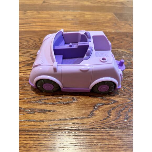 Fisher Price Little People Purple Car 2007 Convertible with Trailer Hitch Toy - Picture 4 of 9